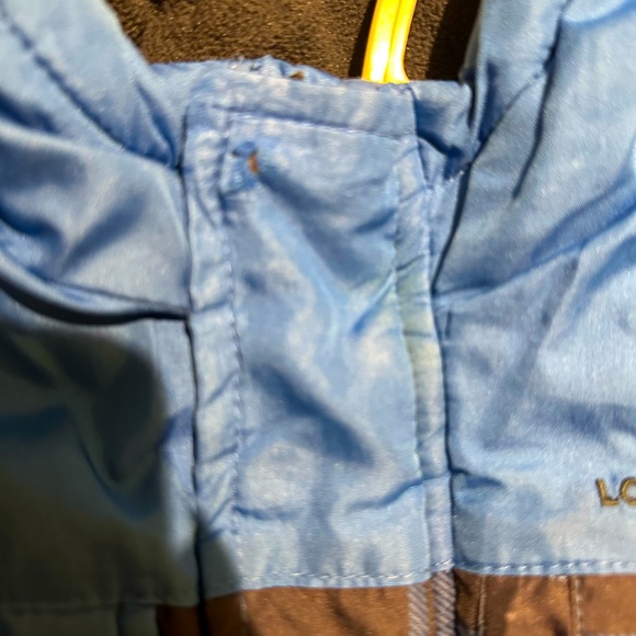 London Fog puffer coat plaid blue black winter hood zipper front jacket - Picture 8 of 13